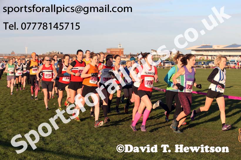 Senior womens North Eastern Cross Country, Redcar. Photo:  David T. Hewitson/Sports for All Pics